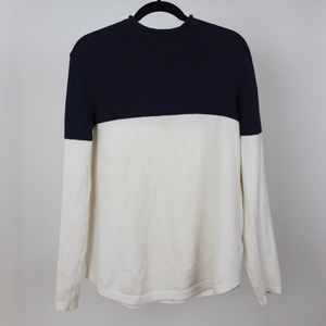 Navy Contrast Sleeve Oversized Sweater